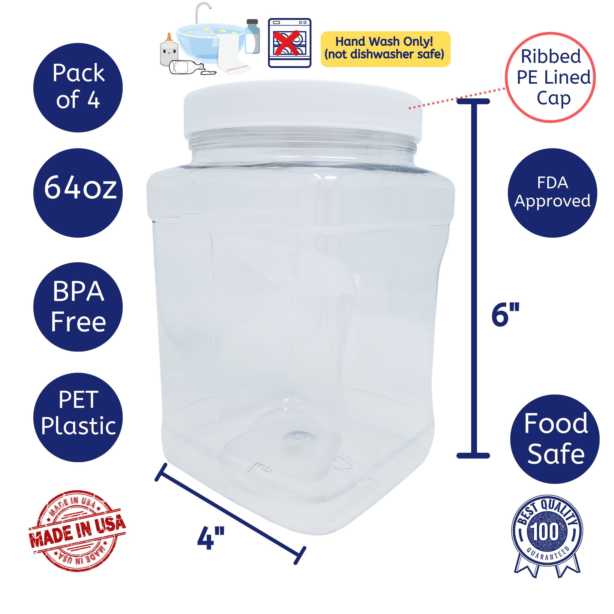 4 Gallon Square Plastic Pail W Handle FDA Food Grade, from Best Materials