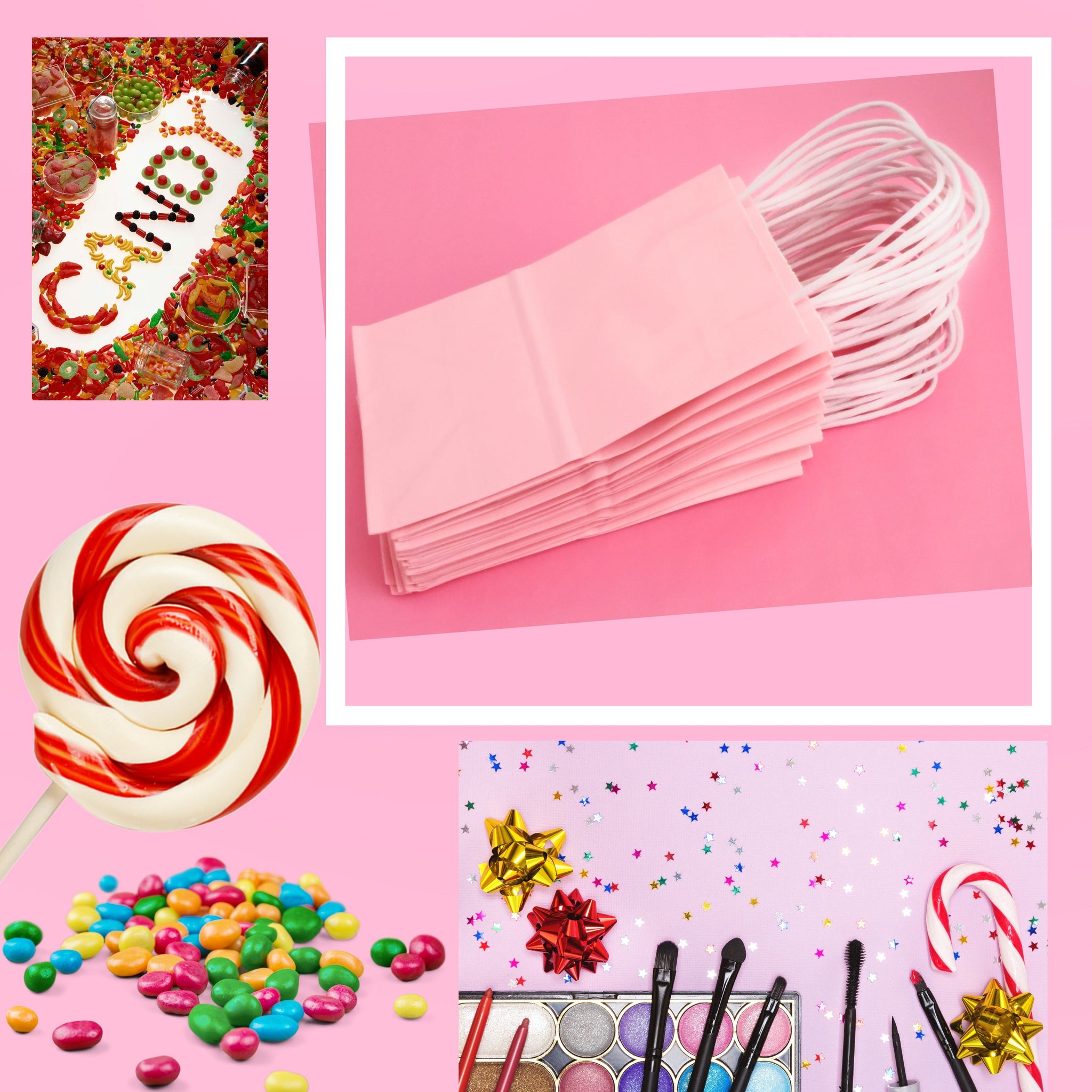 kelkaa Party Kraft Paper Bags - Light Pink (5.25x3.5x8.5)